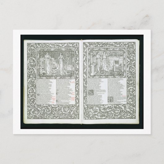 The 'Kelmscott Chaucer', gepubliceerd in 1896 door Briefkaart (Voorkant)