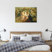 The Kermesse, detail of peasants dansing, c.1635-3 Canvas Afdruk (Insitu (Slaapkamer))