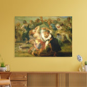 The Kermesse, detail of peasants dansing, c.1635-3 Canvas Afdruk (Insitu (Woonkamer))