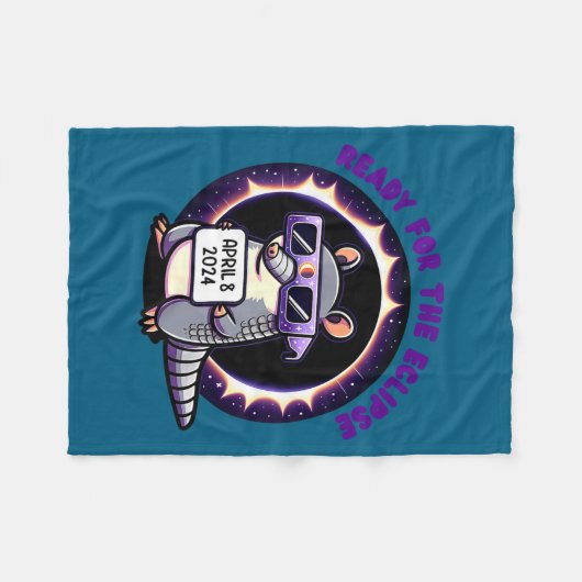 The Kids Ready Total Solar Eclipse Armadillo Fleece Deken (Voorkant (Horizontaal))