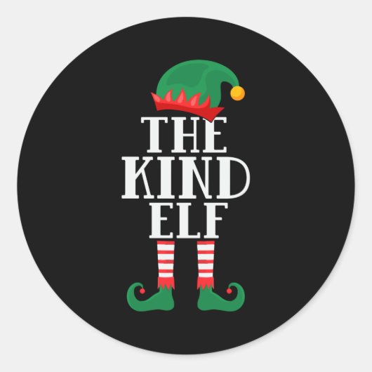 The Kind Elf Funny Christmas Ronde Sticker (Voorkant)