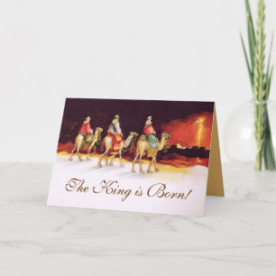 The King is Born Christelijke kerst Kaart w / Vers