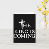The King Is Coming Christianity Bible Verse Christ Kaart (Gele Bloem)