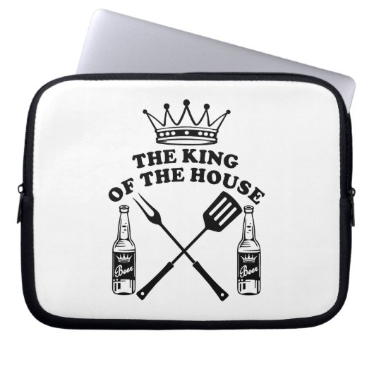 The King of the House Beer Laptop Sleeve (Voorkant)