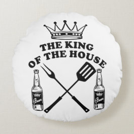 The King of the House Beer Rond Kussen