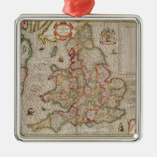 The Kingdome of England, gegraveerd door Jodocus Metalen Ornament