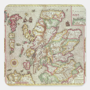 The Kingdome of Scotland, gegraveerd door Jodocus Vierkante Sticker