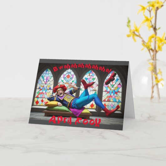 The King's Fool - April Fool's Day Kaart (Gele Bloem)