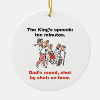 The King's Speech vs Papa's ronde: Grappige golf Keramisch Ornament