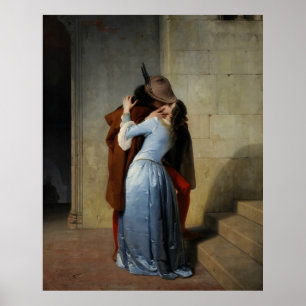 The Kiss (1859) van Francesco Hayez - poster