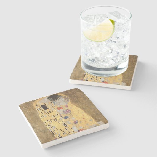 The Kiss, 1907-08 2 Stenen Onderzetter (Zijkant)