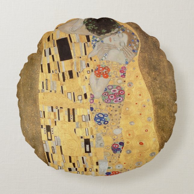 The Kiss, 1907-08 3 Rond Kussen (Voorkant)