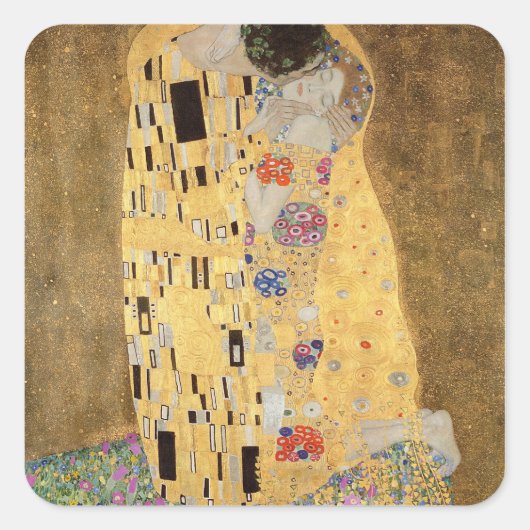 The Kiss, 1907-08 Vierkante Sticker (Voorkant)