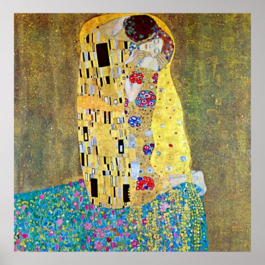 The Kiss 2 by Gustav Klimt Poster (Voorkant)