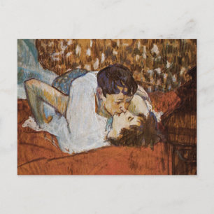 The Kiss - door Henri de Toulouse-Lautrec Briefkaart