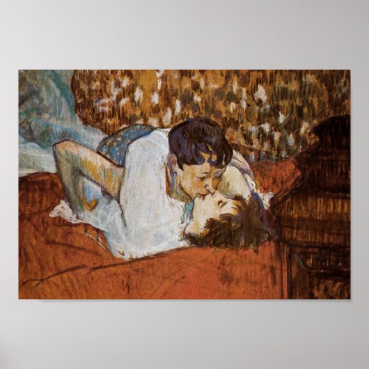 The Kiss - door Henri de Toulouse-Lautrec Poster (Voorkant)