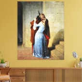 The Kiss - Francesco Hayez Il Bacio  Canvas Afdruk (Insitu (Woonkamer))