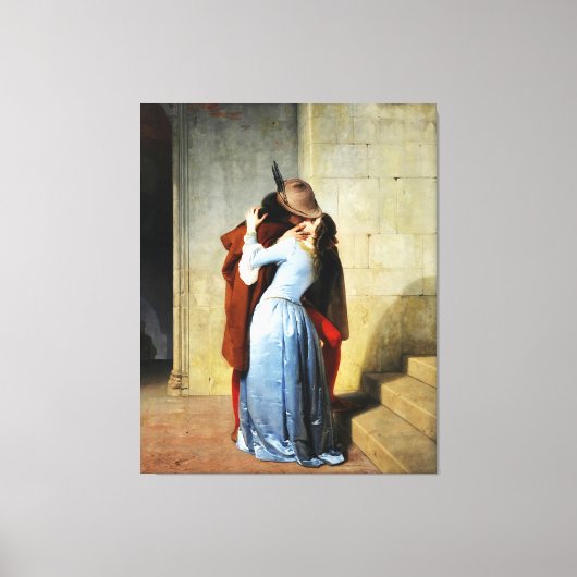 The Kiss - Francesco Hayez Il Bacio  Canvas Afdruk (Voorkant)