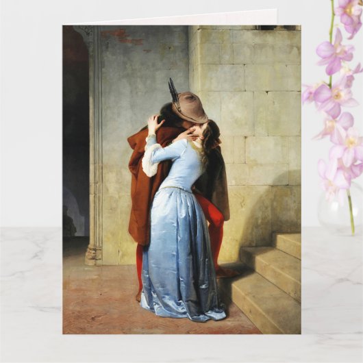 The Kiss - Francesco Hayez Il Bacio Romantic Kaart (Orchidee)