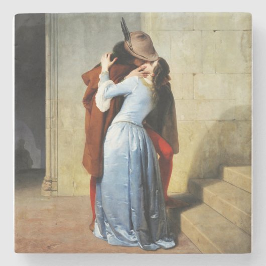 The Kiss - Francesco Hayez Il Bacio  Stenen Onderzetter (Voorkant)