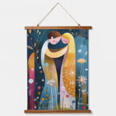 The Kiss Reimagined: Abstracte romantische kunst Hangend Wandkleed (Voorkant)