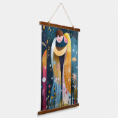 The Kiss Reimagined: Abstracte romantische kunst Hangend Wandkleed (Gebogen)