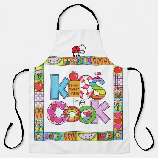 The Kiss the Cook Apron Schort (Voorkant)