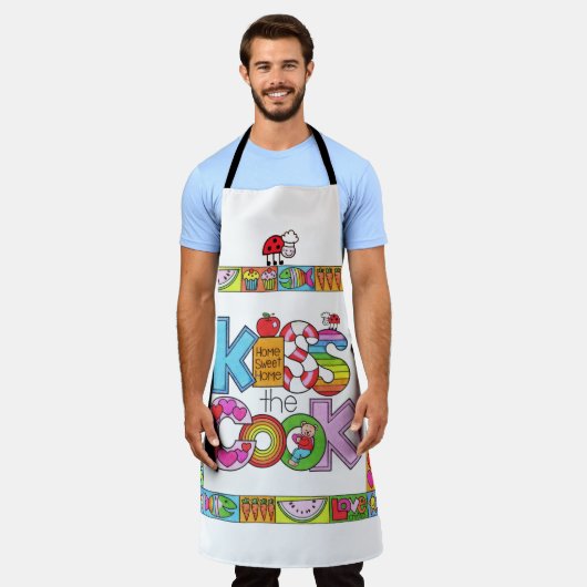 The Kiss the Cook Apron Schort (Gedragen)