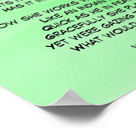 The Kitten at Play Cute Poem Poster (Hoek)