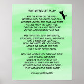 The Kitten at Play Cute Poem Poster (Voorkant)