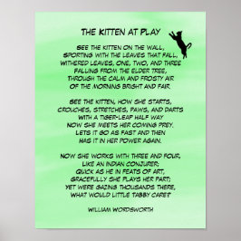 The Kitten at Play Cute Poem Poster