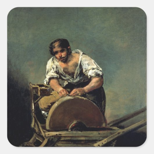 The Knife-Grinder, c.1808-12 Vierkante Sticker (Voorkant)