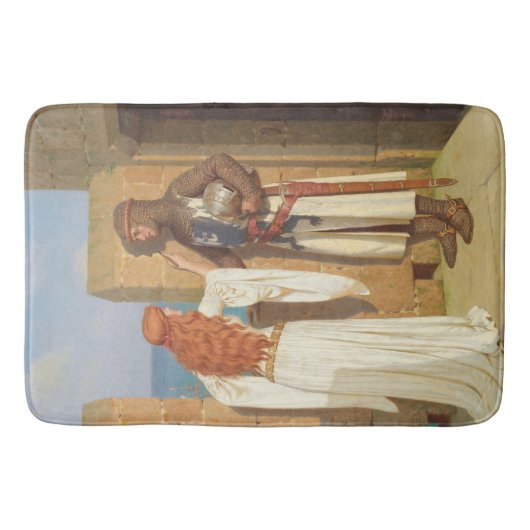 The Knight's Shadow (door Edmund Blair Leighton) Badmat (Voorkant)