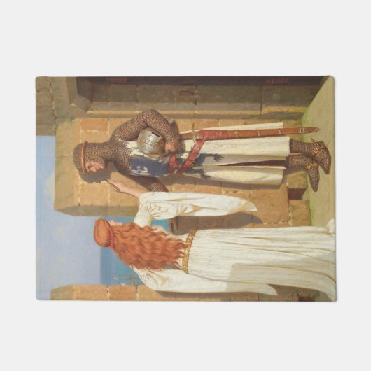 The Knight's Shadow (door Edmund Blair Leighton) Deurmat (Voorkant)