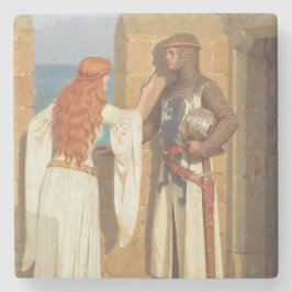 The Knight's Shadow (door Edmund Blair Leighton) Stenen Onderzetter