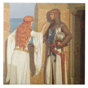 The Knight's Shadow (door Edmund Blair Leighton) Tegeltje