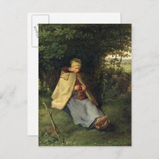 The Knitter of, The Seated Shepherdess, 1858-60 Briefkaart (Voorkant / Achterkant)