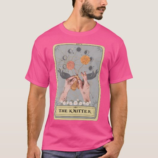 The Knitter Tarot Card  Knitting Yarn Craft T-shirt (Voorkant)