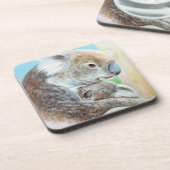 "The Koala knuffel" fine art set van 6 onderzetter (Linkerzijde)