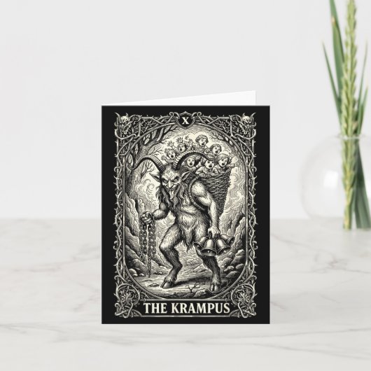 The Krampus Tarot Card Goth Witchy Black Pajamas C Kaart (Voorkant)