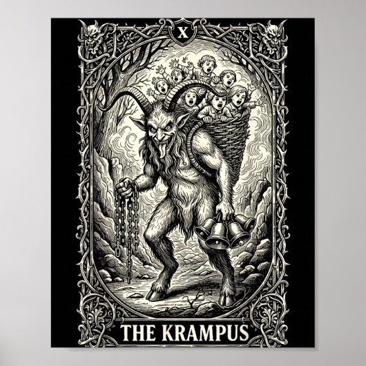 The Krampus Tarot Card Goth Witchy Black Pajamas C Poster (Voorkant)