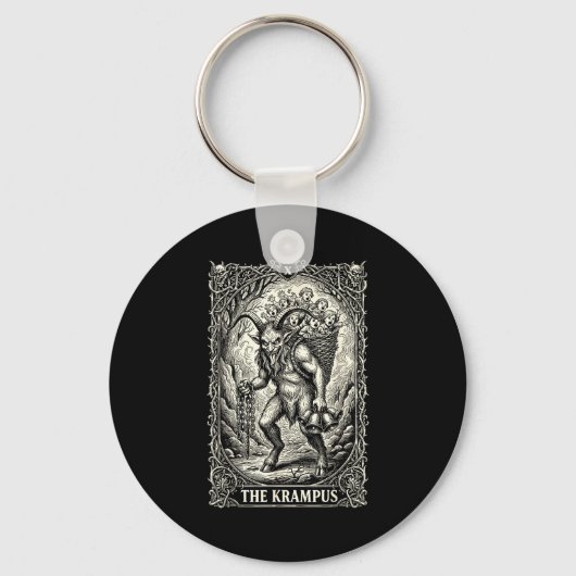 The Krampus Tarot Card Goth Witchy Black Pajamas C Sleutelhanger (Voorkant)