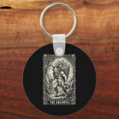 The Krampus Tarot Card Goth Witchy Black Pajamas C Sleutelhanger (Voorkant)