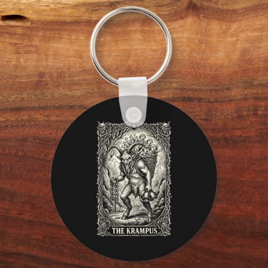 The Krampus Tarot Card Goth Witchy Black Pajamas C Sleutelhanger (Voorkant)