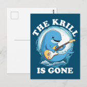 The Krill Is Gone - Grappige walvis die gitaar spe Briefkaart (Voorkant / Achterkant)
