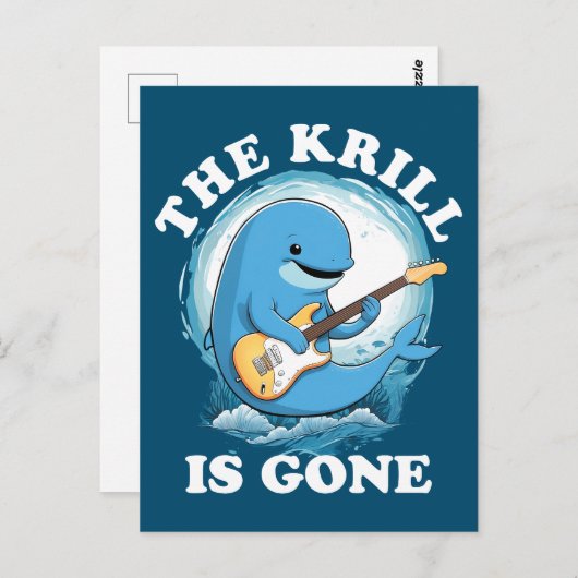 The Krill Is Gone - Grappige walvis die gitaar spe Briefkaart (Voorkant / Achterkant)