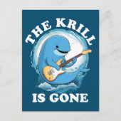 The Krill Is Gone - Grappige walvis die gitaar spe Briefkaart (Voorkant)