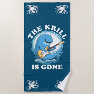 The Krill Is Gone - Grappige walvis die gitaar spe Strandlaken