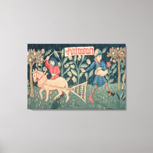 The Labors of the Months, Alsace (tapestry) Vict Canvas Afdruk