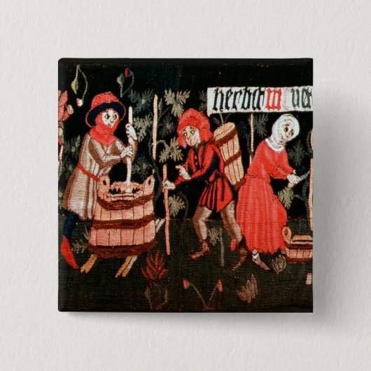 The Labour of the Months, from Alsace Vierkante Button 5,1 Cm (Voorkant)